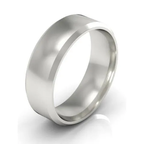 Platinum Wedding Ring Beveled 6mm