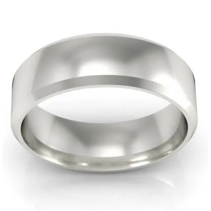 Platinum Wedding Ring Beveled 6mm