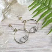 Quartz Crystal Circle Earrings: Ferelith