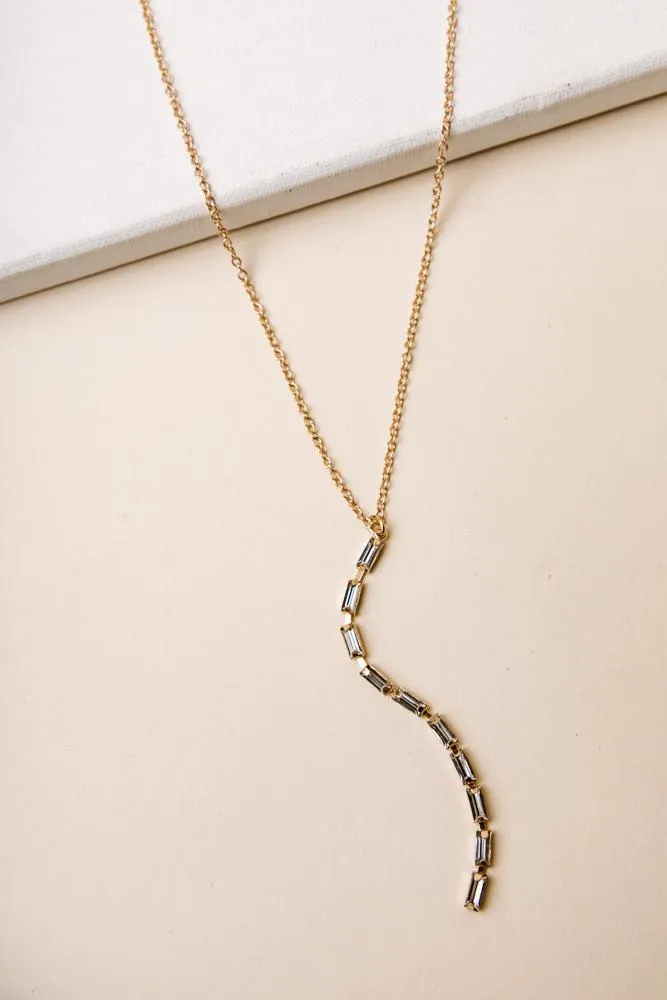 Rah Dangle Necklace in Crystal