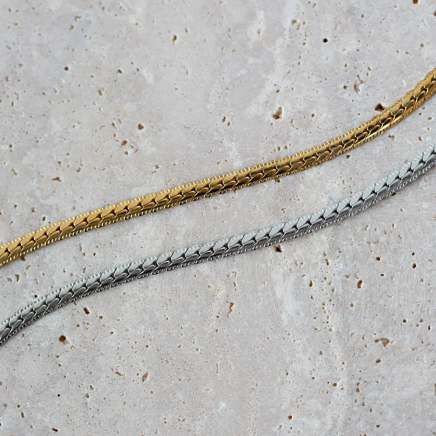 Rani - Flat Braided Chain Necklace Stainless Steel