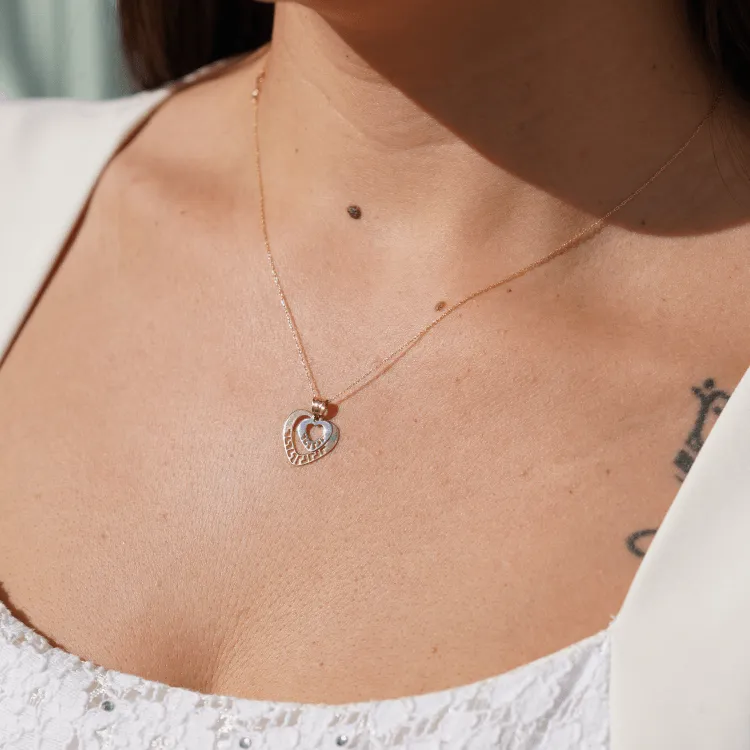 Real Gold 2C MH 2 Heart Necklace