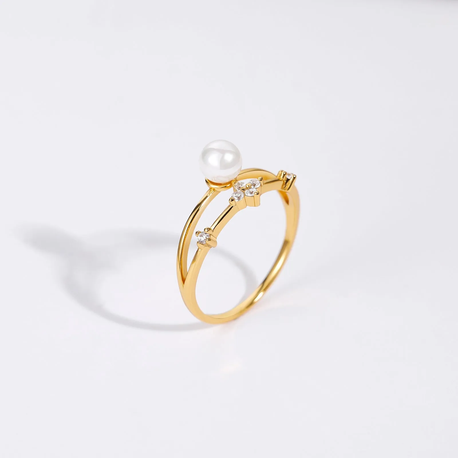 S925 Dual Layered Freshwater Pearl Ring