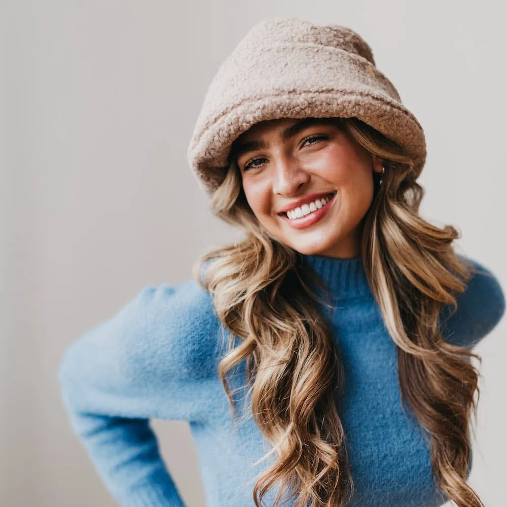 Sage Sherpa Bucket Hat: Mocha