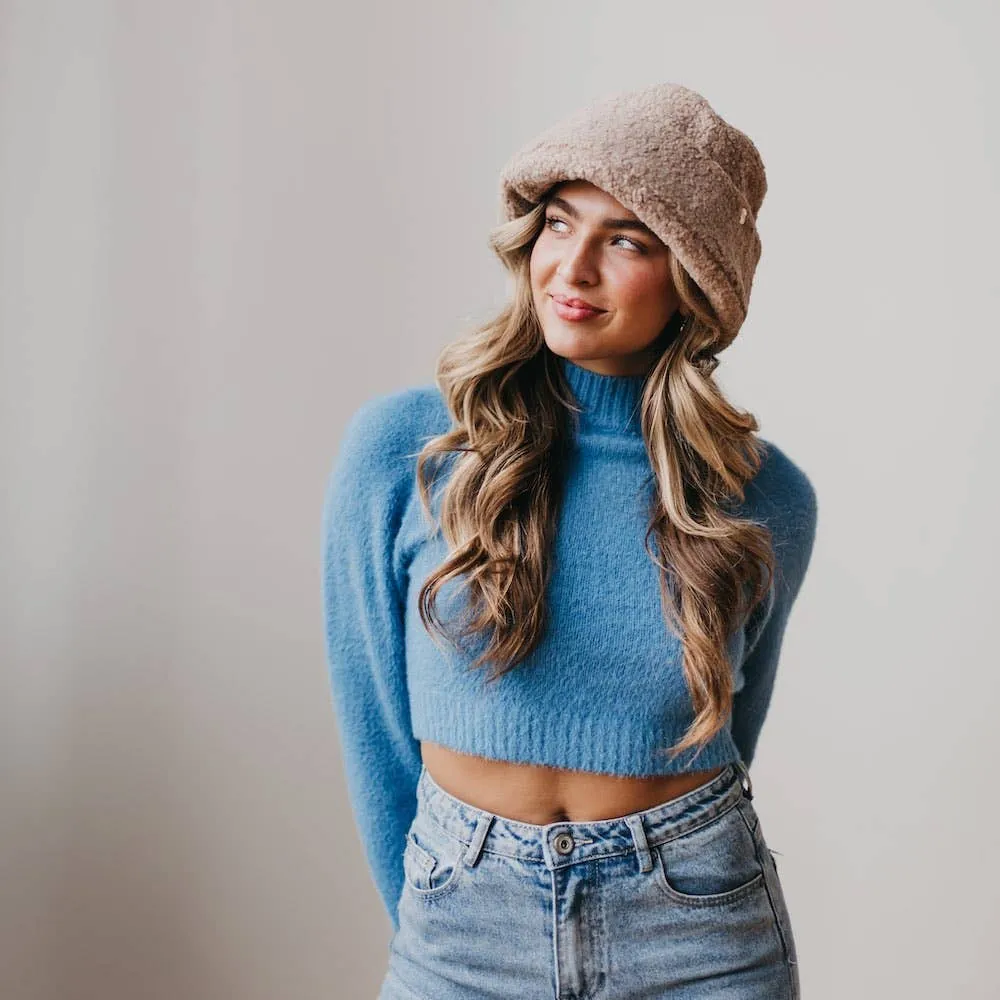Sage Sherpa Bucket Hat: Mocha
