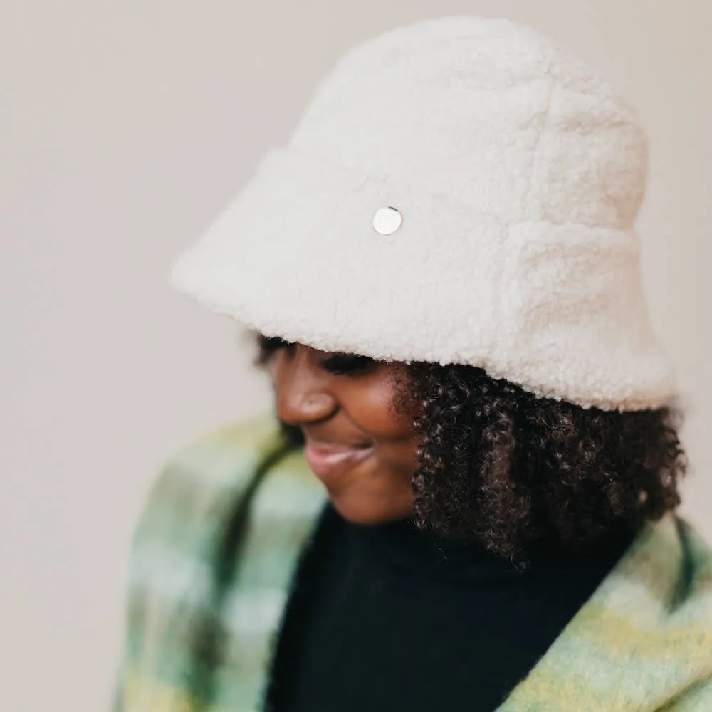Sage Sherpa Bucket Hat: Mocha