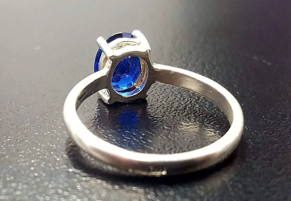 Sapphire Solitaire Ring - Blue Promise Ring - September Birthstone Ring
