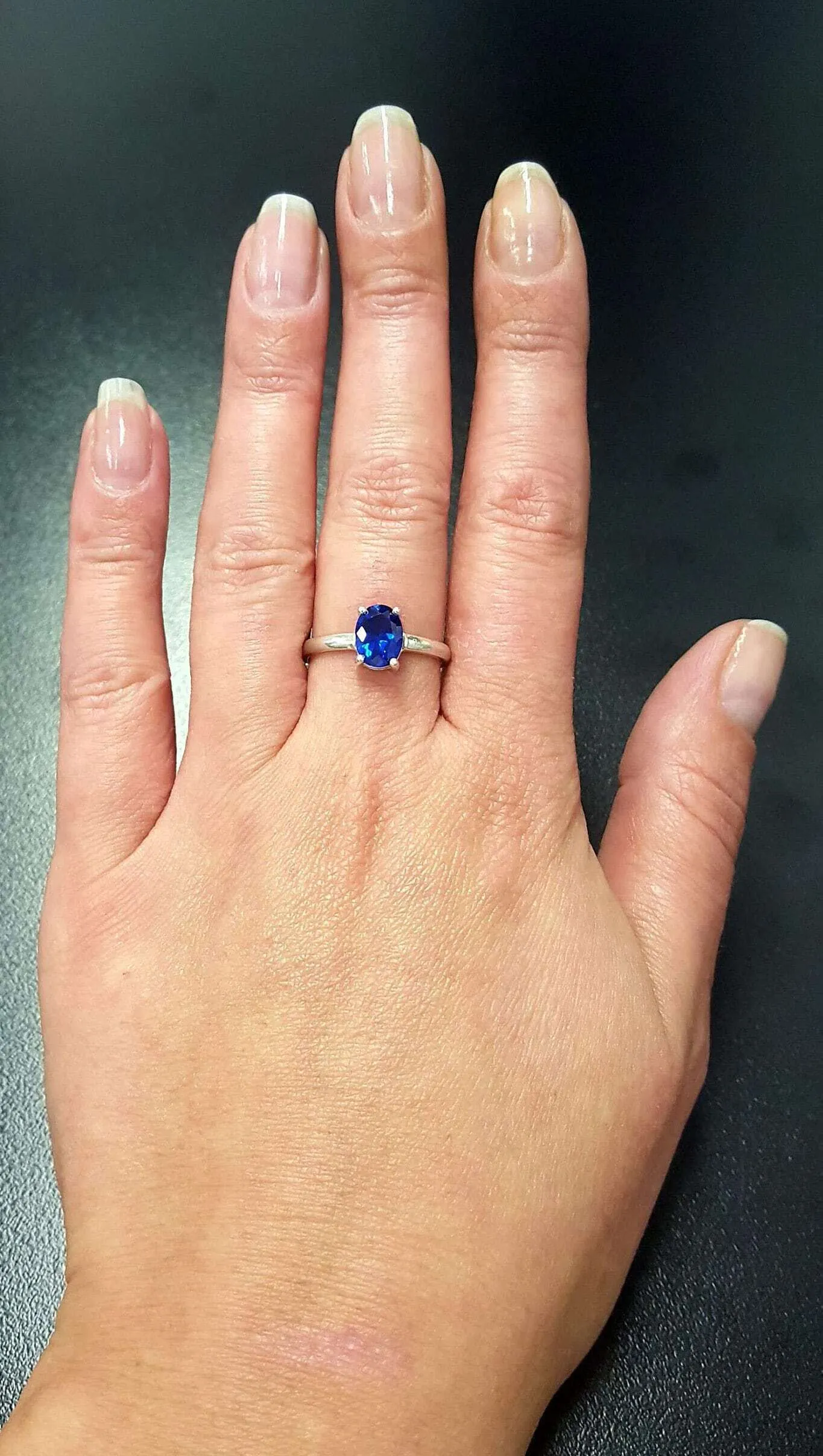Sapphire Solitaire Ring - Blue Promise Ring - September Birthstone Ring