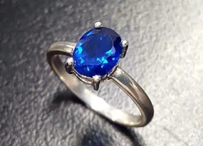 Sapphire Solitaire Ring - Blue Promise Ring - September Birthstone Ring