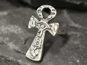 Silver Ankh Ring - Long Cross Ring - Large Cross Silver Ring
