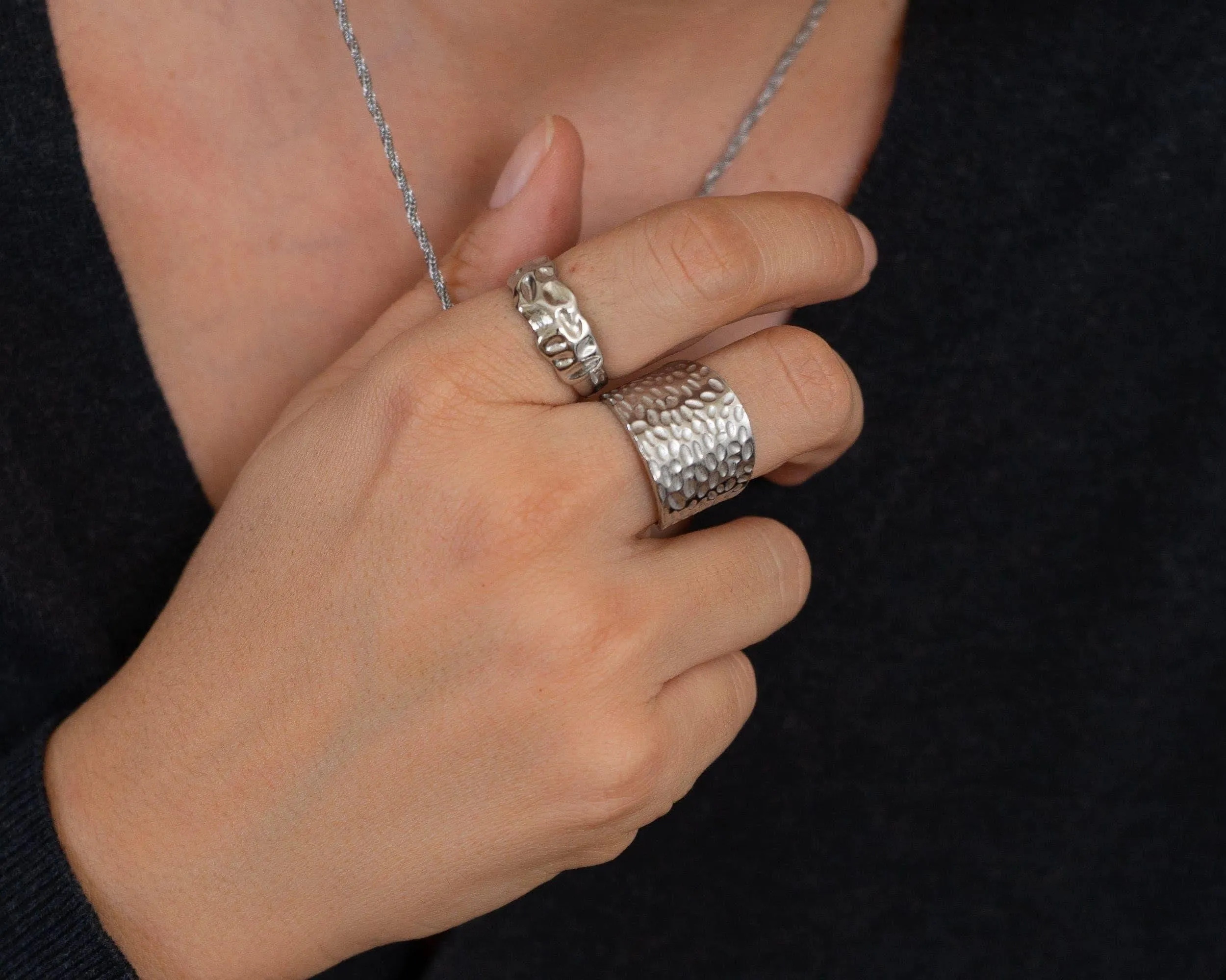 Silver Hammered Ring