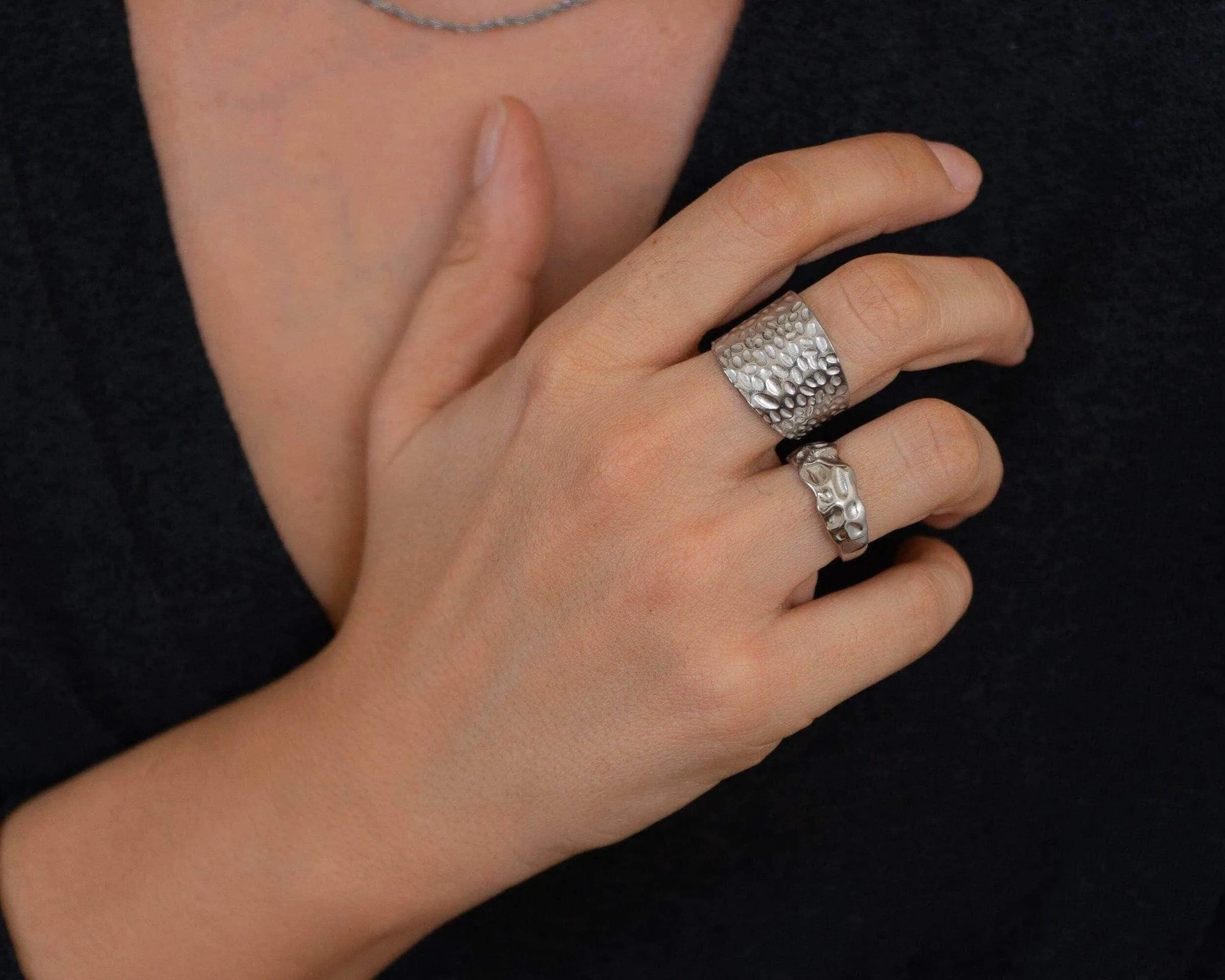 Silver Hammered Ring