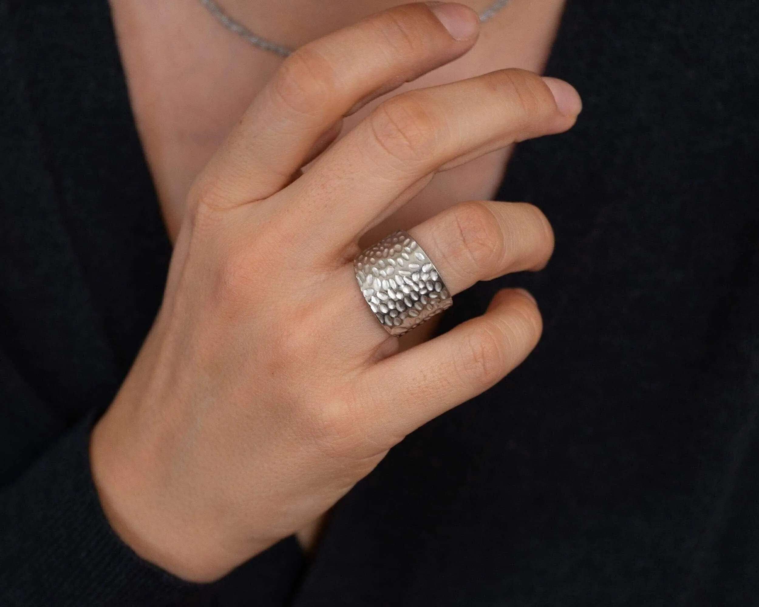 Silver Hammered Ring