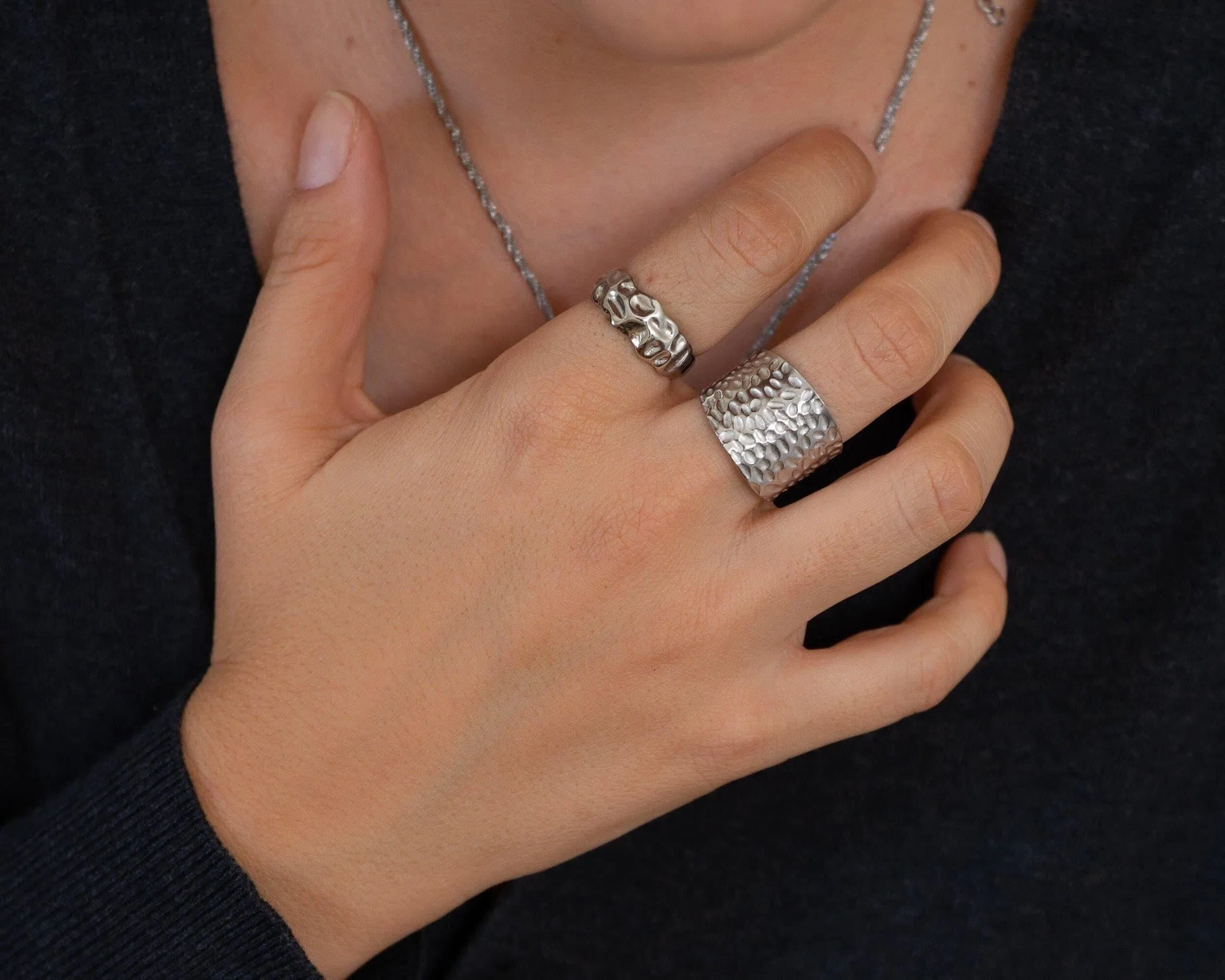 Silver Hammered Ring