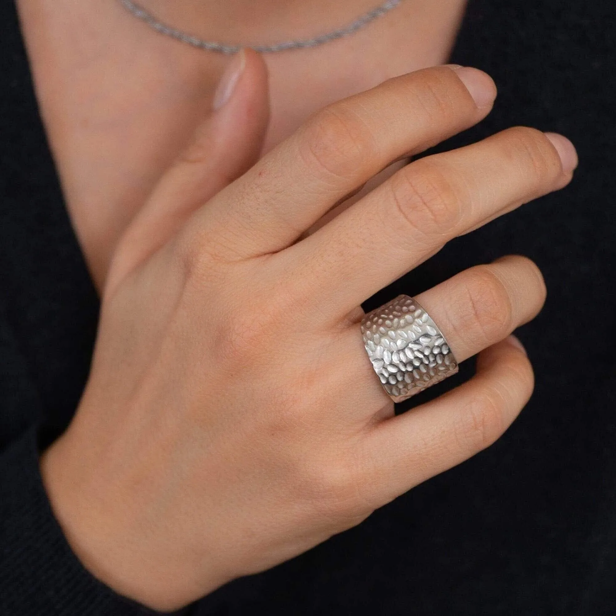 Silver Hammered Ring