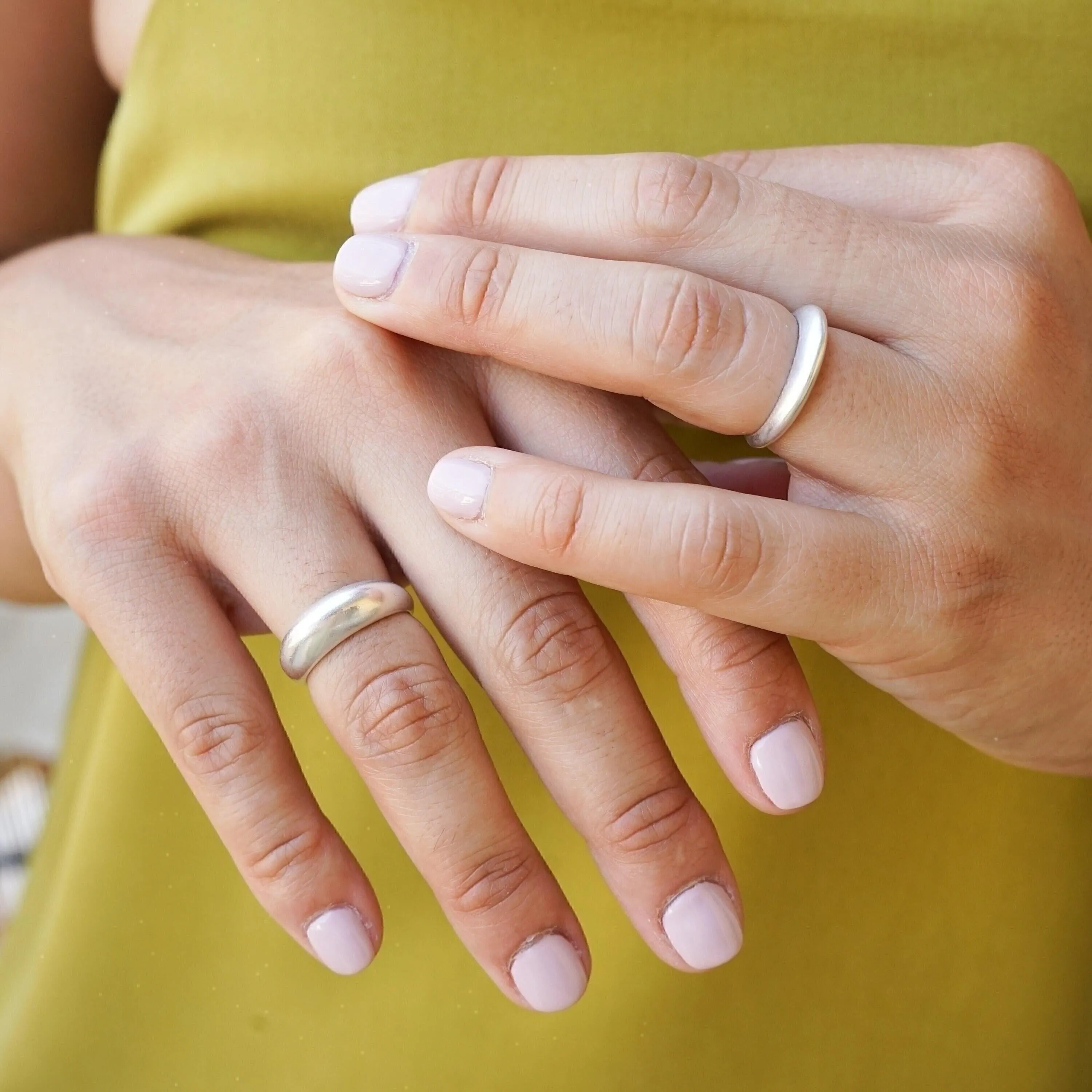 Silver soft dome ring in bold & narrow design