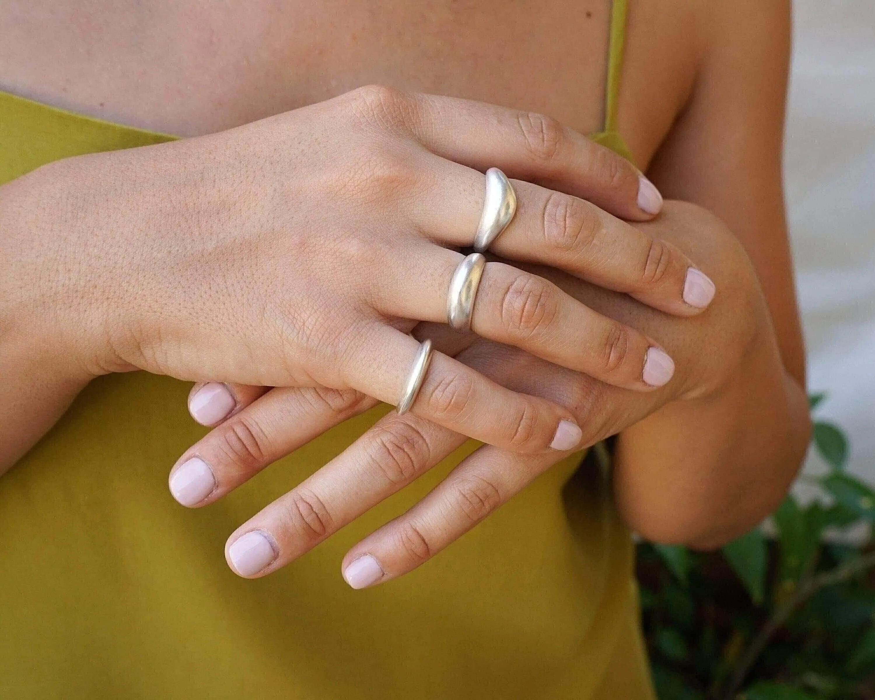 Silver soft dome ring in bold & narrow design