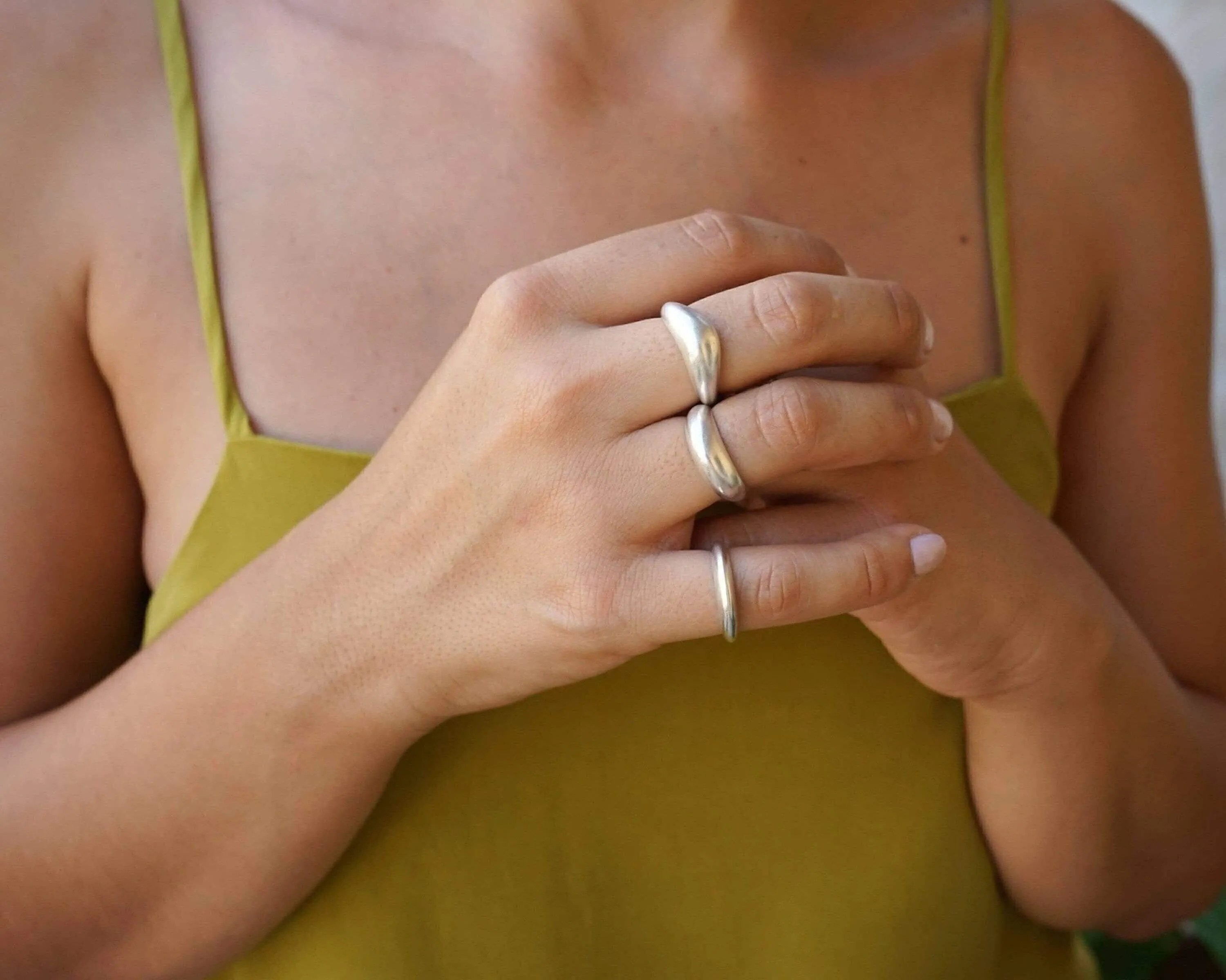 Silver soft dome ring in bold & narrow design