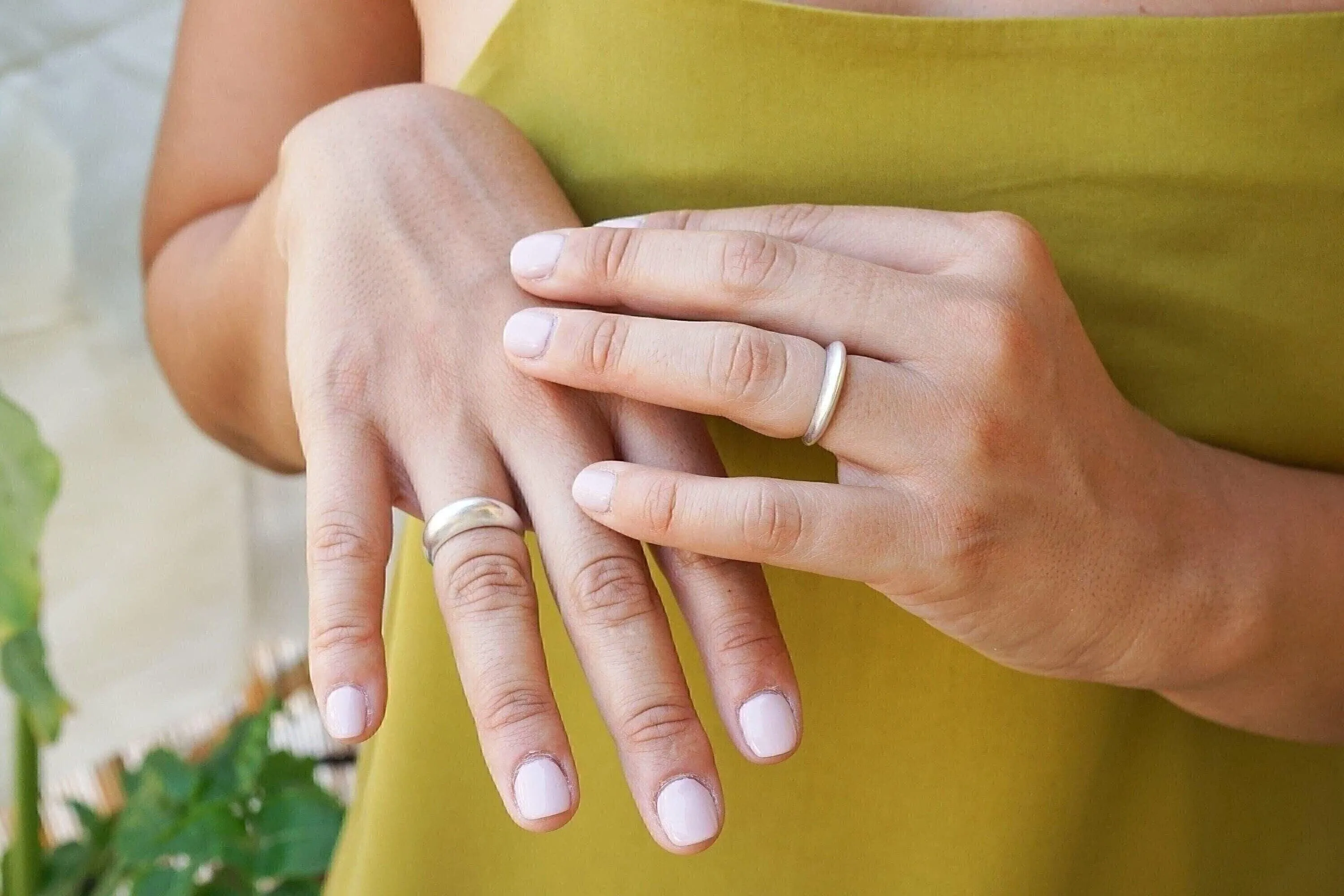 Silver soft dome ring in bold & narrow design