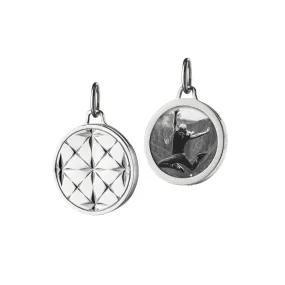 Small Round Mosaic Sterling Silver Half Locket