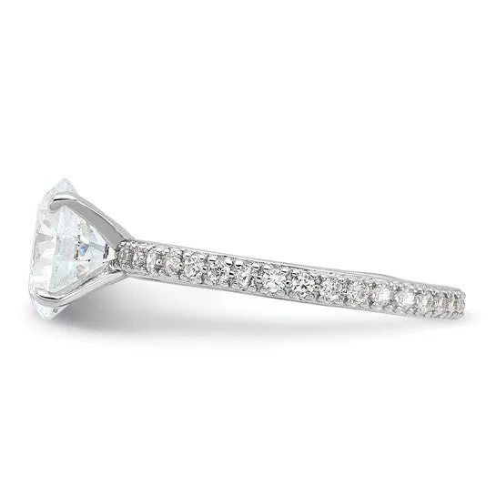Sterling Silver 8mm CZ Eternity Engagement Ring
