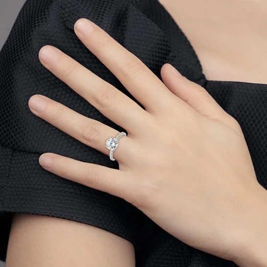 Sterling Silver 8mm CZ Eternity Engagement Ring
