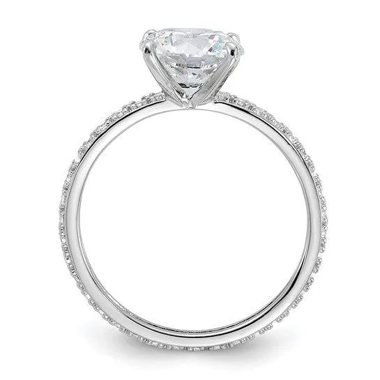 Sterling Silver 8mm CZ Eternity Engagement Ring