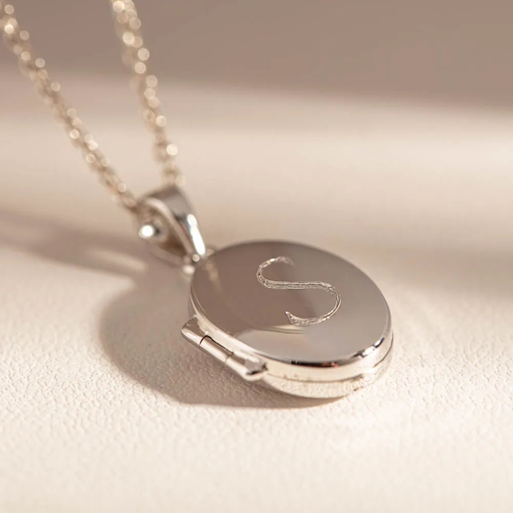 Sterling Silver Oval Locket Necklace