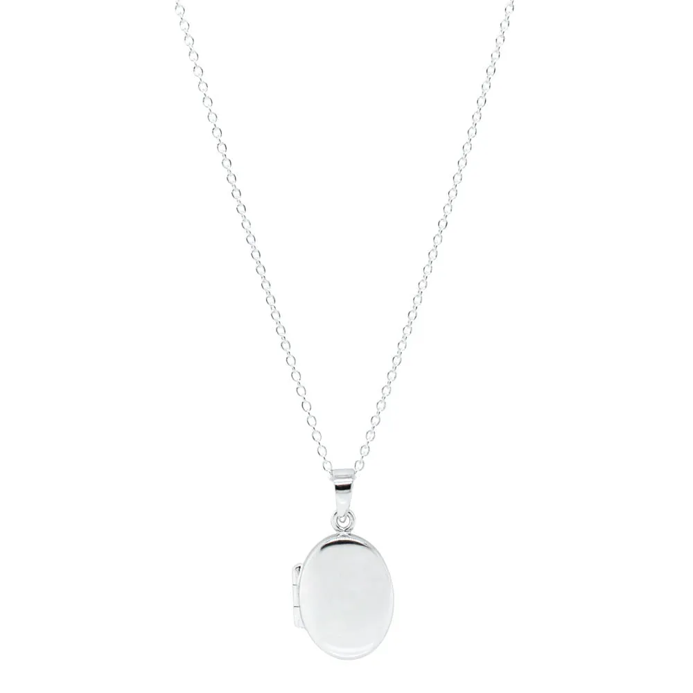 Sterling Silver Oval Locket Necklace