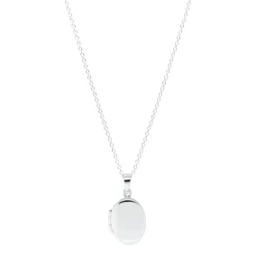 Sterling Silver Oval Locket Necklace
