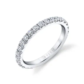 Thick Pave Wedding Band - Malencia 14k Gold White