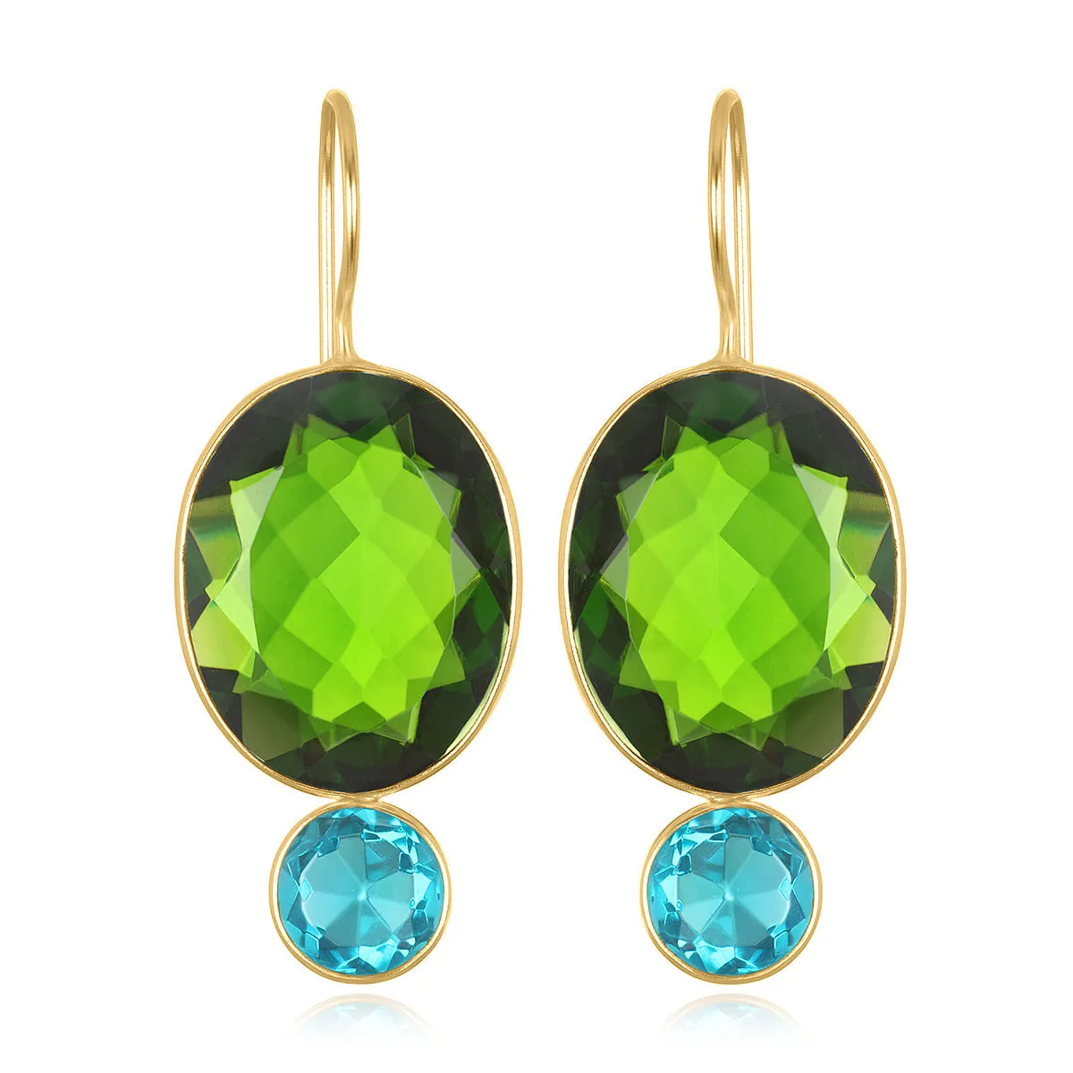 Valencia Grand Oval Earring-Lime Gold