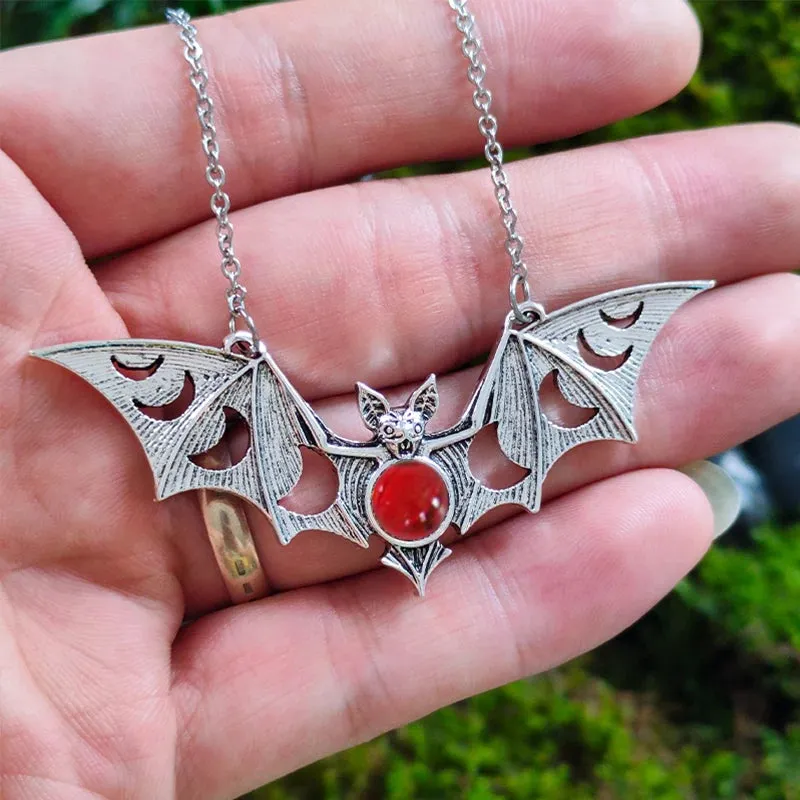 Vampire Bat Pendant Necklace - Gothic Punk Wicca Jewelry