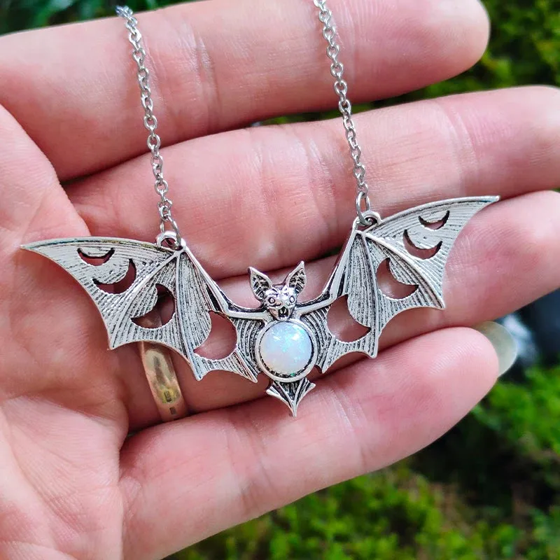 Vampire Bat Pendant Necklace - Gothic Punk Wicca Jewelry