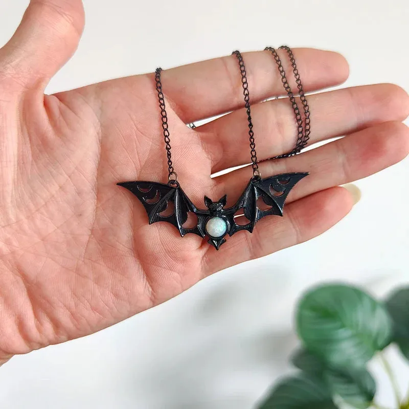 Vampire Bat Pendant Necklace - Gothic Punk Wicca Jewelry