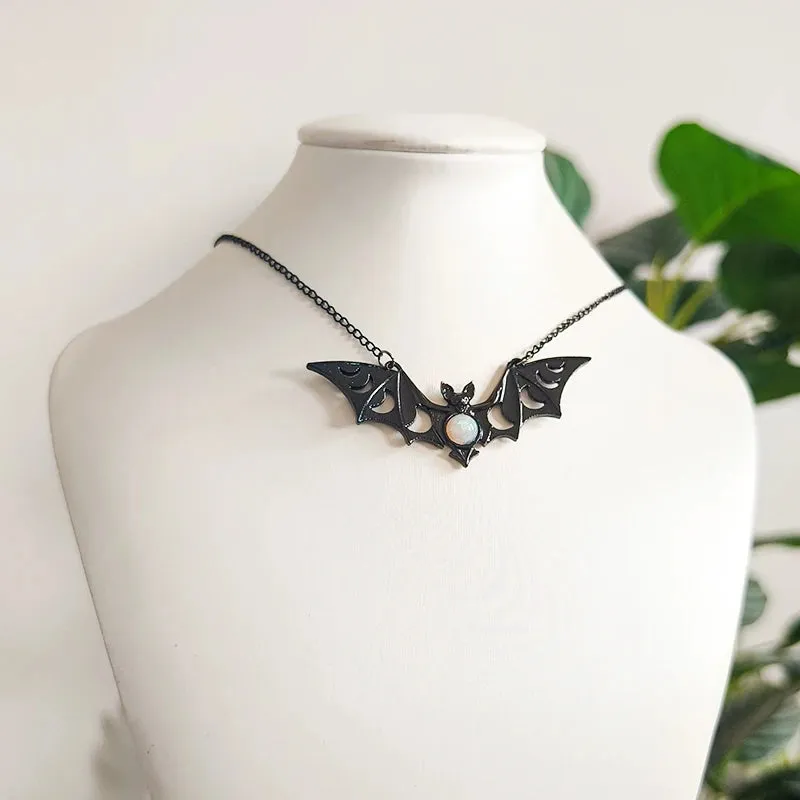 Vampire Bat Pendant Necklace - Gothic Punk Wicca Jewelry