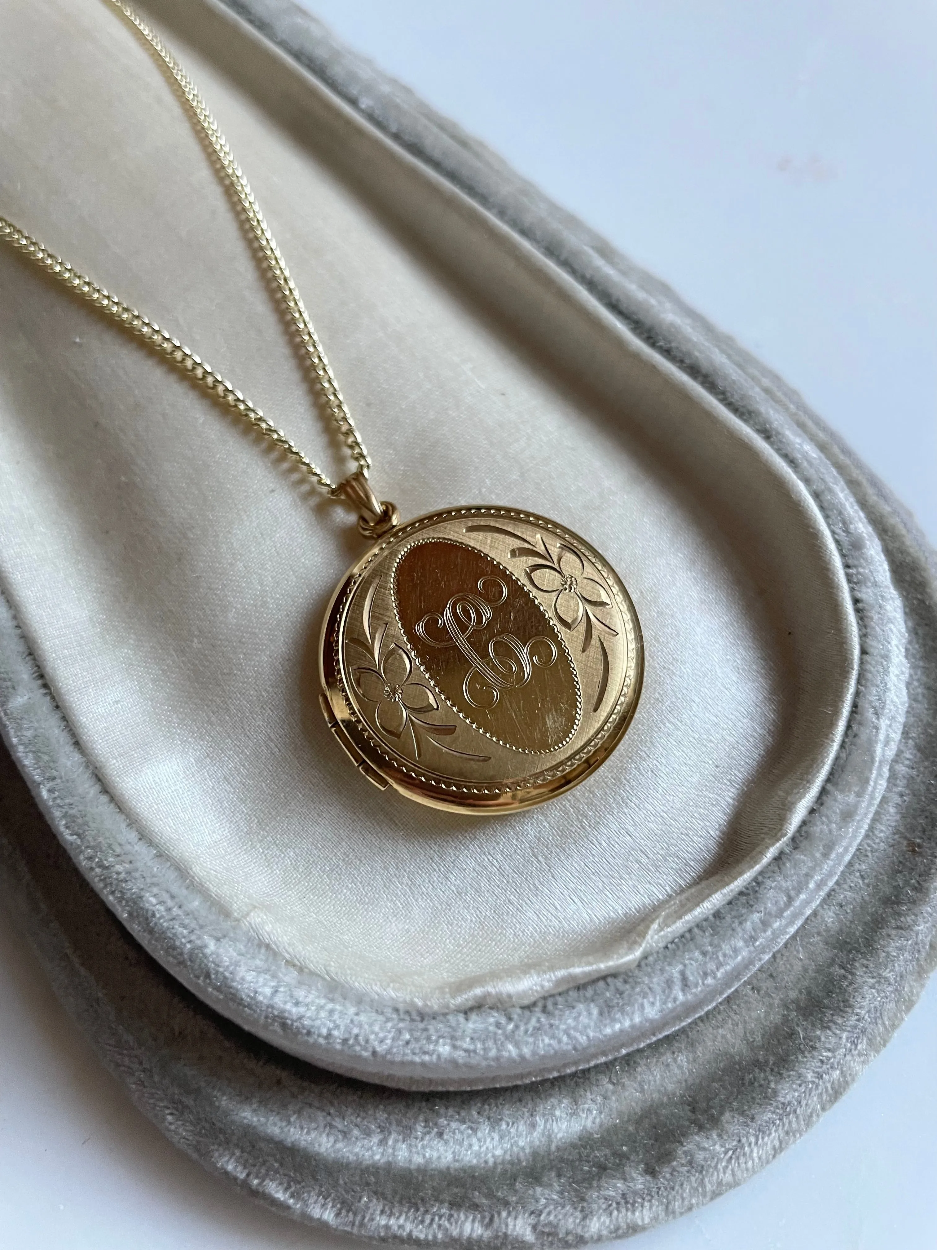 Vintage Engraved Monogram Locket