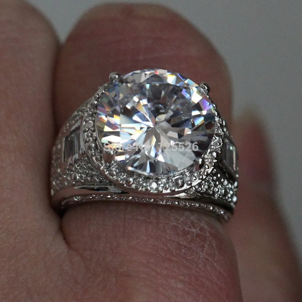 White Gold Filled Mens10kt engagement Wedding Band Ring at Bling Brides