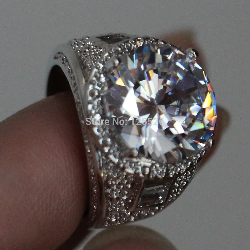 White Gold Filled Mens10kt engagement Wedding Band Ring at Bling Brides