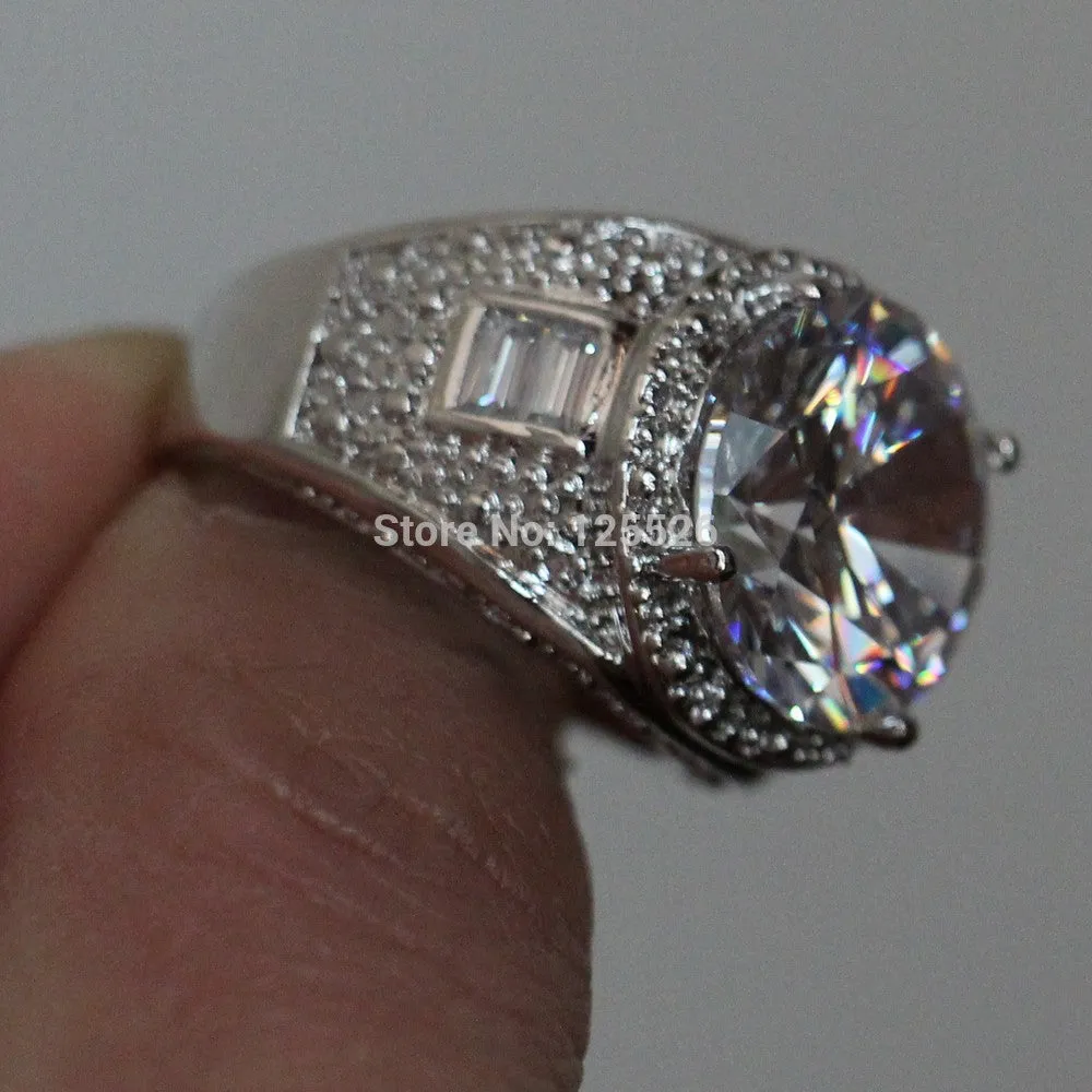 White Gold Filled Mens10kt engagement Wedding Band Ring at Bling Brides