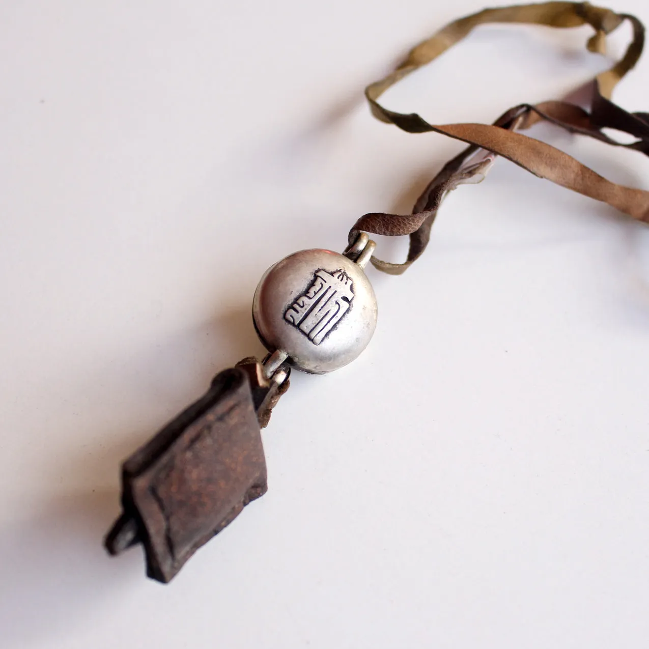 White Metal Double Dorjee Kalachakra Ghau Locket